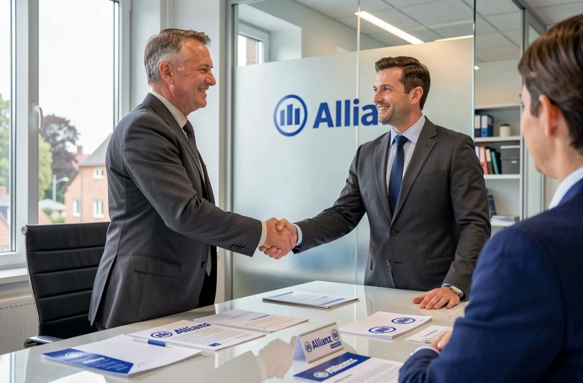 Agent David Poirot de l'agence Allianz Assurance Strasbourg serrant la main d'un client