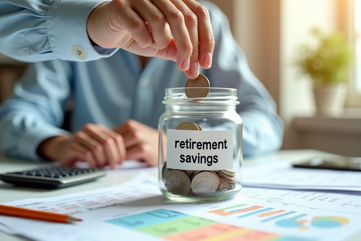 Mains déposant des pièces dans un pot de retraite