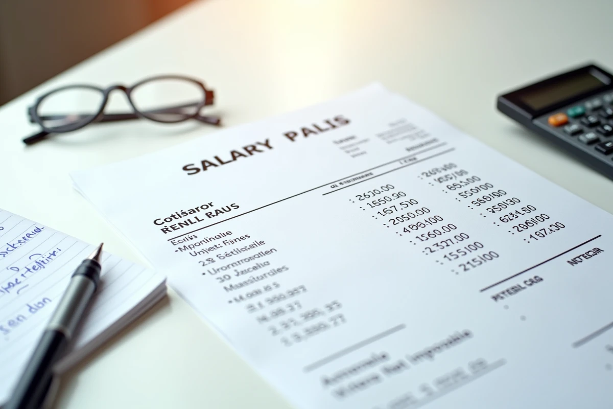 Fiche de paie française détaillant les cotisations sociales et le salaire net correspondant à 2300 euros brut en 2026