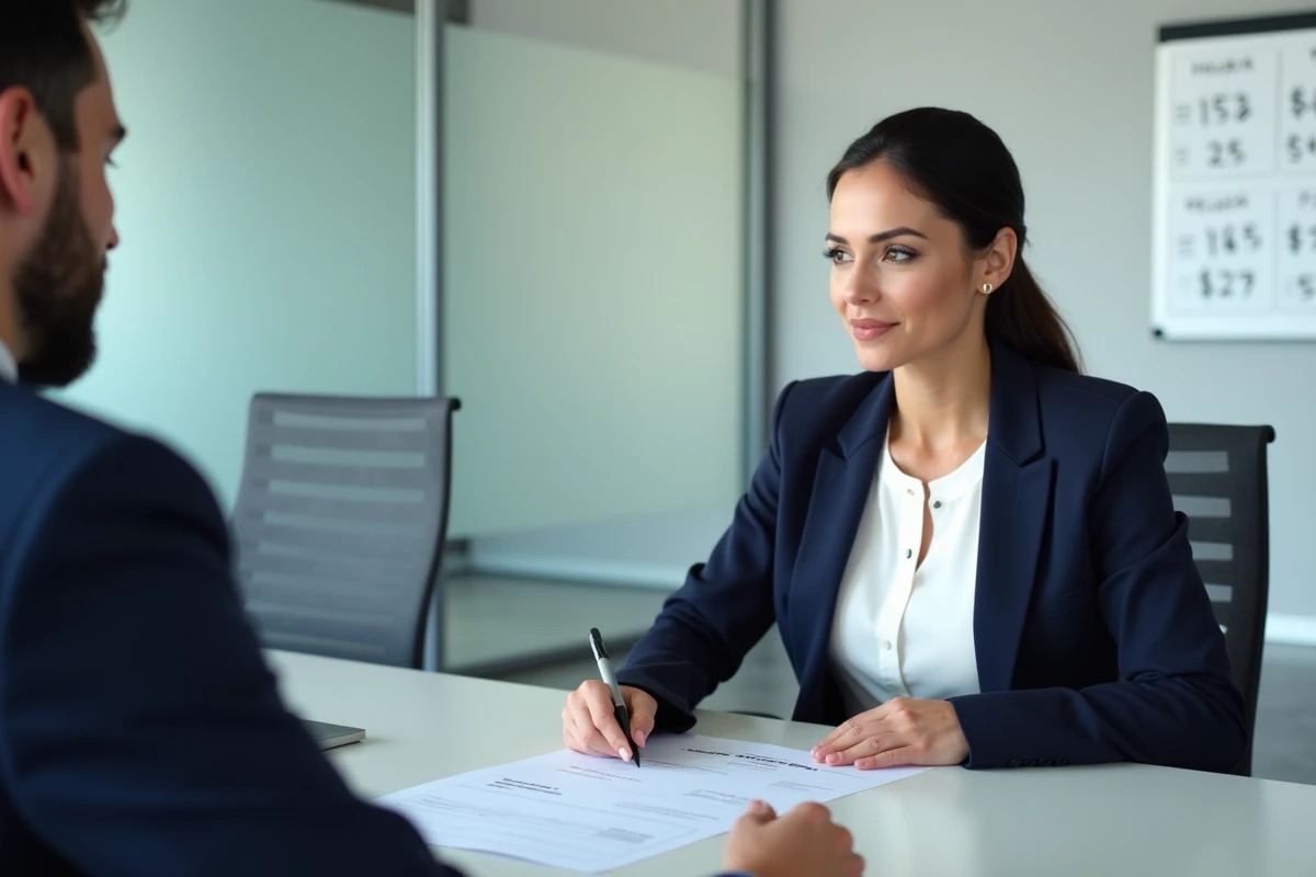 Femme en réunion avec un conseiller fiscal pour analyser sa déclaration de revenus soumise au barème progressif de l'impôt