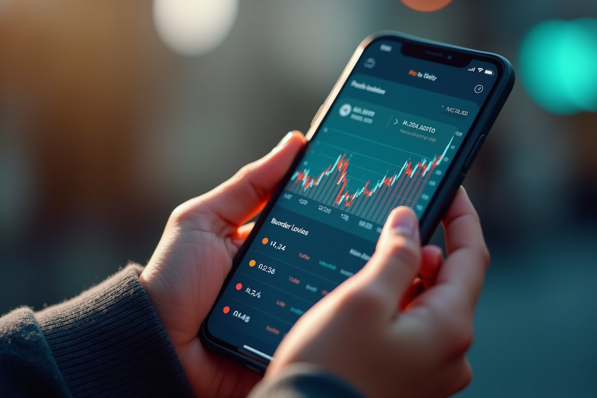 Smartphone affichant une application d